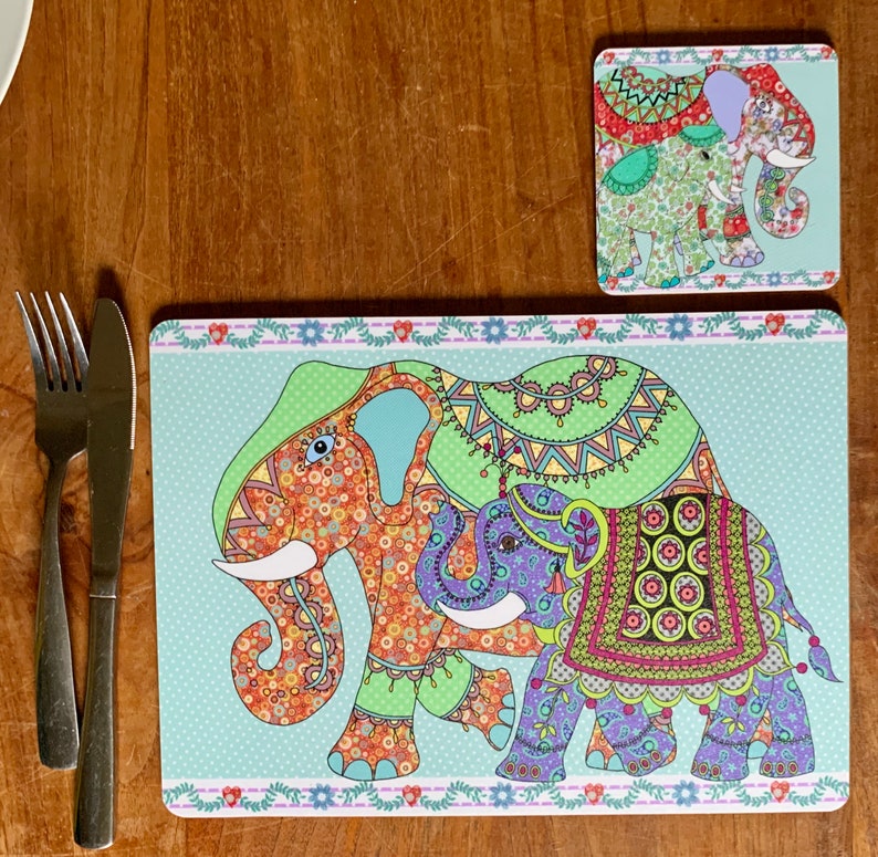 ELEPHANT PLACEMATS Kitchen Table Dining Mats Perfect Etsy
