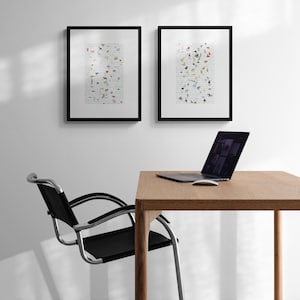 Two prints in the same style - one animal babies and the other collective nouns of animals with small paintings of each animal, this is a design where the text is a crucial part of the design.