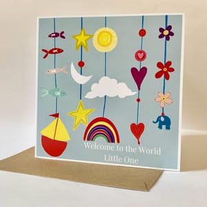 "Baby-Ankunfts-Feier-Karte mit Spruch ""Welcome to the World Little One"""