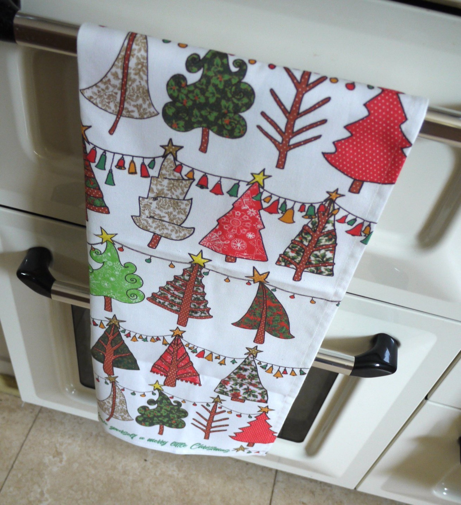 Christmas tree tea towel Holiday kitchen towel decorative  Etsy