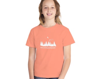 Michigander Tee, Cute Michigander Tee, Michigan Tee for Kids, Youth Midweight Tee