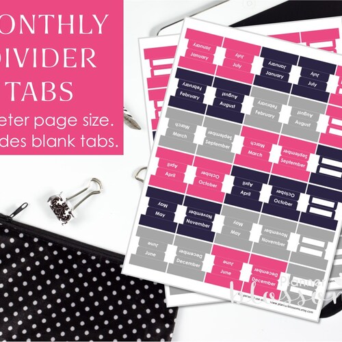Monthly Divider Tabs Printable Blank Divider Tabs Included Etsy 