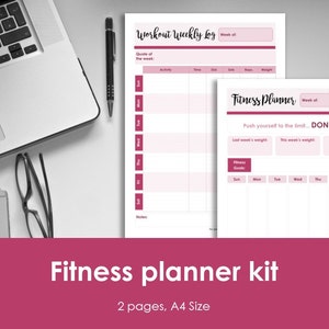 Fitness Planer Und Workout Log Einsatz Druckbare Etsy