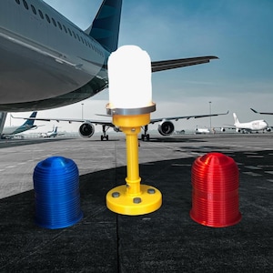 3D Printed Taxiway Light Lamp | Aviation Decor, Pilot Gift, Airport Light, Customizable RGB color changing desk Lamp Airport Enthusiast Gift