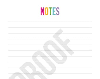 Note Page - Planner Pages - Pick Your Pages - Combine to Customize Your Dream Planner - Printable PDF Instant Download -