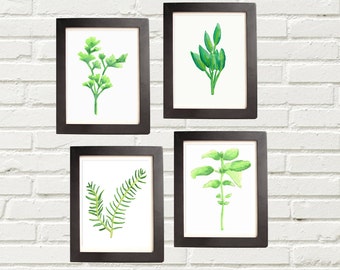 Herbs Watercolor Budle - Basil, Rosemary, Parsley, and Sage - Save 3 Dollars - Digital Download