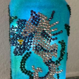 Seepferdchen Strass Glitzer Flasche
