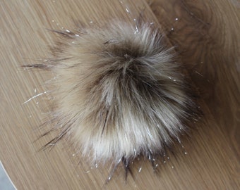 LUX SILVER SPARKS | Faux Fur Pom Pom, Beanie pom poms, Fur poms, Hat pom poms