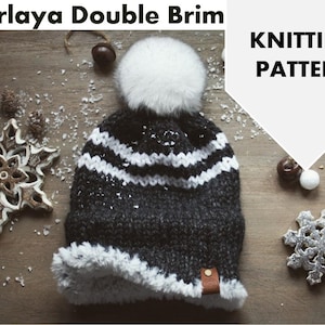 ORLAYA DOUBLE BRIM Pattern- Adult Only, Double Brim Beanie Pattern, Beanie Pattern, Knit Pattern, Hat Pattern, Knit Hat Pattern