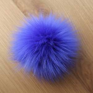 030 ELECTRIC BLUE| Faux Fur Pom Pom, Beanie pom poms, Fur poms, Hat pom pom