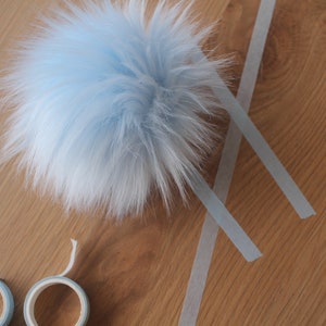 026 BABY BLUES | Faux Fur Pom Pom, Beanie pom poms, Fur poms, Hat pom pom