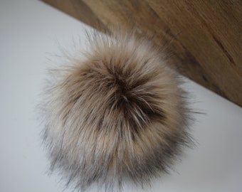 NEW LUX SEPIA | Faux Fur Pom Pom, Beanie pom poms, Fur poms, Hat pom poms