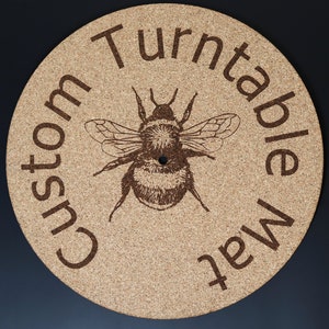 CUSTOM MADE Cork Turntable Slip Mats for Vinyl/Records- Laser Cut and Engraved
