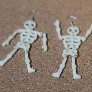 Skeleton Earrings - Laser Cut and Engraved Acrylic