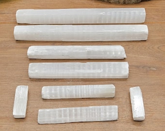 Small-Large Natural Selenite Stick Wand 4-20cm Cleansing Charging Healing Crystals x 1 Piece