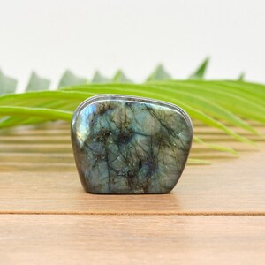 Small Labradorite Crystal Freeform with Blue and Gold Flash Polished Stone Home Decor Gift