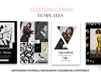 50 Custom Canva Social Media Posts for Instagram, Facebook, Twitter, and Pinterest, Social Media Pack