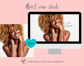 Natural Hair Stylist Canva Website Template, Natural Hair Stylist Website, Natural Hair Stylist Branding