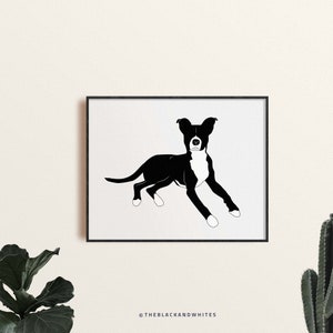 Pitbull Mix : Digital Print File • 8x10&quot; Illustration