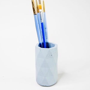 Concrete Desk Essentials Set, Business Card Holder, Pencil Cup, Pen Holder image 3