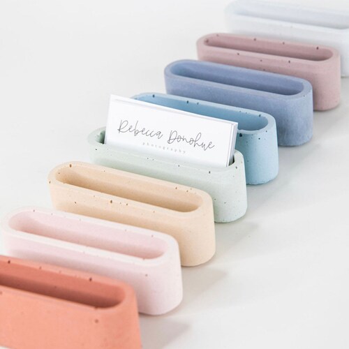 Confetti Acrylic Business Card Holder Cute Desk Accessories Etsy