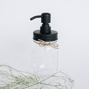 Mason Jar Soap Pump - Clear Bottle Soap Dispenser | Hand Soap, Dish Soap, Shampoo, Conditioner Container