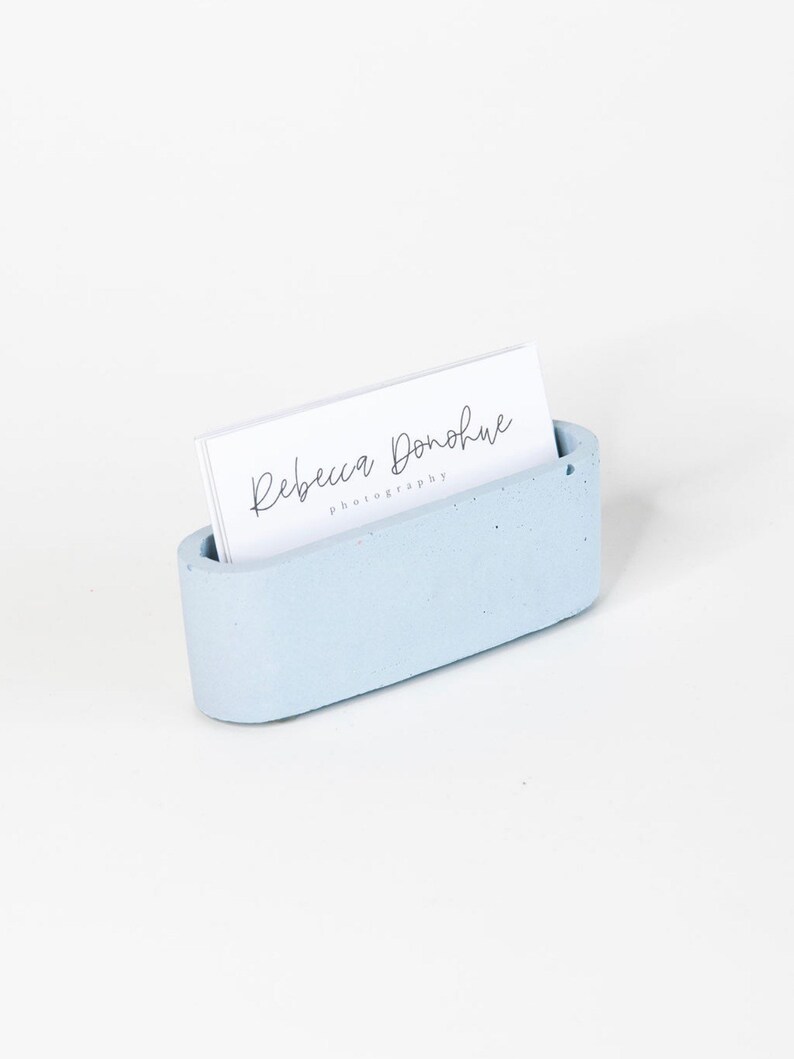 Concrete Business Card Holder Office Supplies Desk Etsy