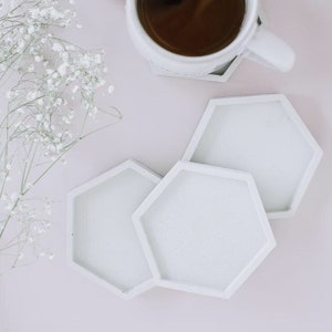 Hexagon Concrete Coasters image 1