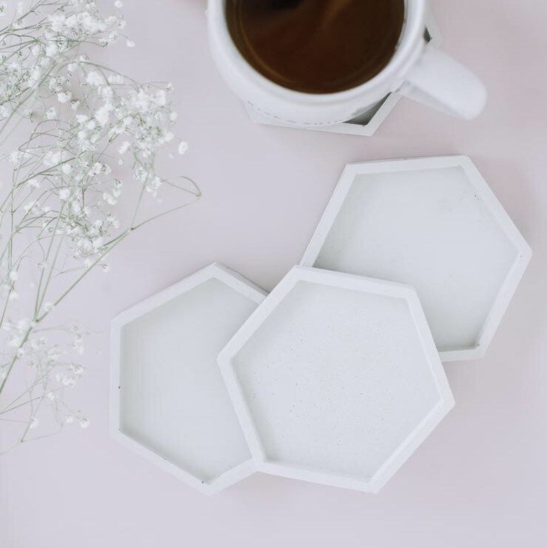 Hexagon Concrete Coasters image 1