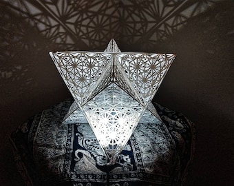 Star Tetrahedron Shadow Lamp Sacred Geometry Snowflake