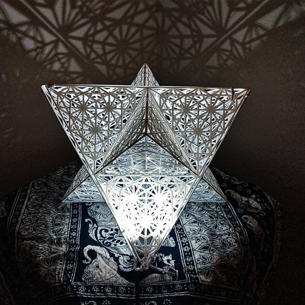 Star Tetrahedron Shadow Lamp Sacred Geometry Snowflake