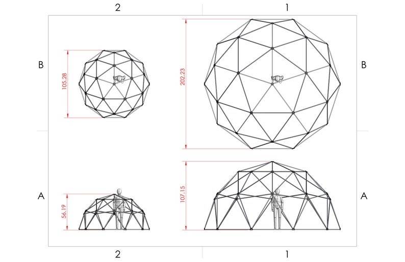 Aluminum Geodesic Hammock Dome 2V MFG by Thunder Domes 18ft Dia