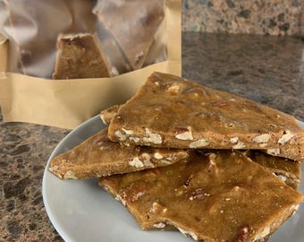 Maple Pecan Brittle Handmade with Real New Hampshire Maple Syrup, Small-Batch Gourmet Treat