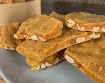 Wildflower Honey Peanut Brittle, Small Batch Artisan Candy, Handmade Old Fashioned Brittle, Roasted Peanut Confection, Homemade Hostess Gift
