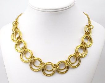 Scallop Collar Necklace - Gold Color