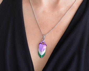 Genderqueer Pride - Chevron Pendant (Short)