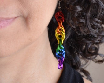 LGBTQ Rainbow Pride - Helix Earring - long, lightweight spiral earrings