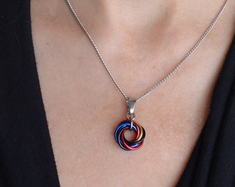 Polyamorous Pride Pendant - Small Swirl