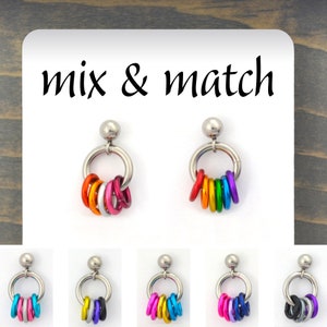 Customizable Pride Earrings - Mix n Match - Ace, Bi, Pan, Poly, Trans, LGBTQ Rainbow & more - Personalizable Tiny Post Earring