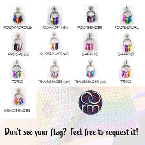 Customizable Mismatch Pride Stud Earrings - Ace, Bi, Pan, Poly, Trans, Demi, LGBTQ Rainbow & 50+ Microlabel Flags - Tiny Steel Post Earrings image 8