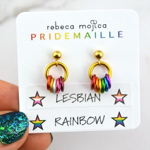 Customizable Mismatch Pride Stud Earrings - Ace, Bi, Pan, Poly, Trans, Demi, LGBTQ Rainbow & 50+ Microlabel Flags - Tiny Steel Post Earrings image 15