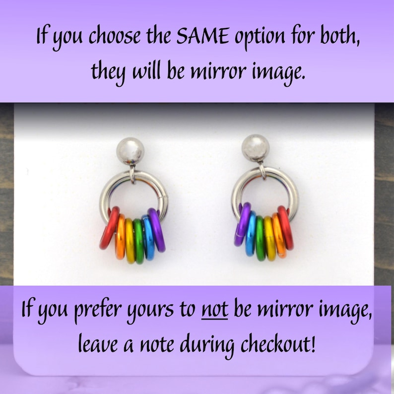 Customizable Mismatch Pride Stud Earrings - Ace, Bi, Pan, Poly, Trans, Demi, LGBTQ Rainbow & 50+ Microlabel Flags - Tiny Steel Post Earrings image 10