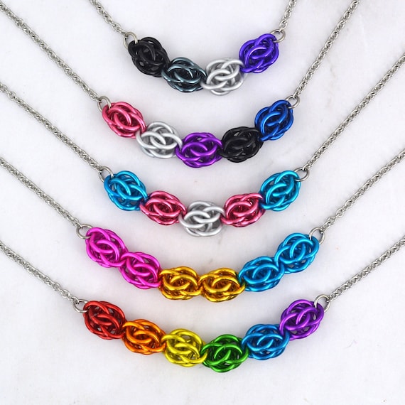 Petite Pride Necklace - Pick Your Flag - Ace, Pan, Bi, Trans, Rainbow and more - Lightweight Minimalist Necklace