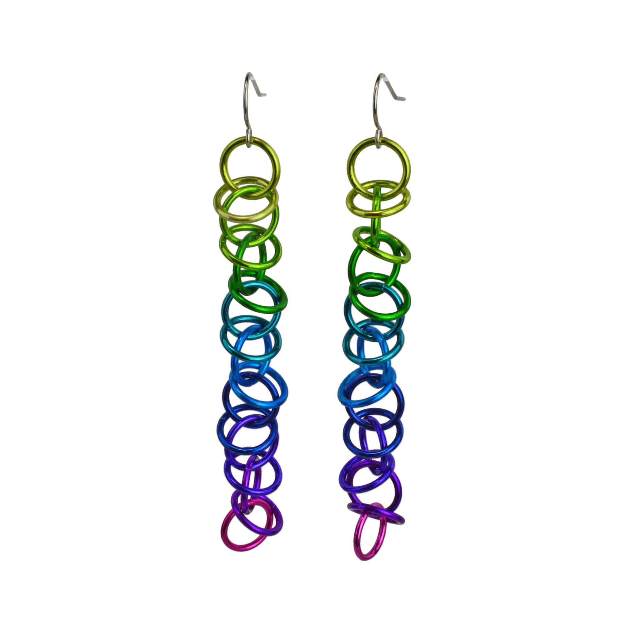 Electric Rainbow Orbital Earrings - Vivid & Colorful Chainlink - Very  Lightweight Aluminum - Etsy