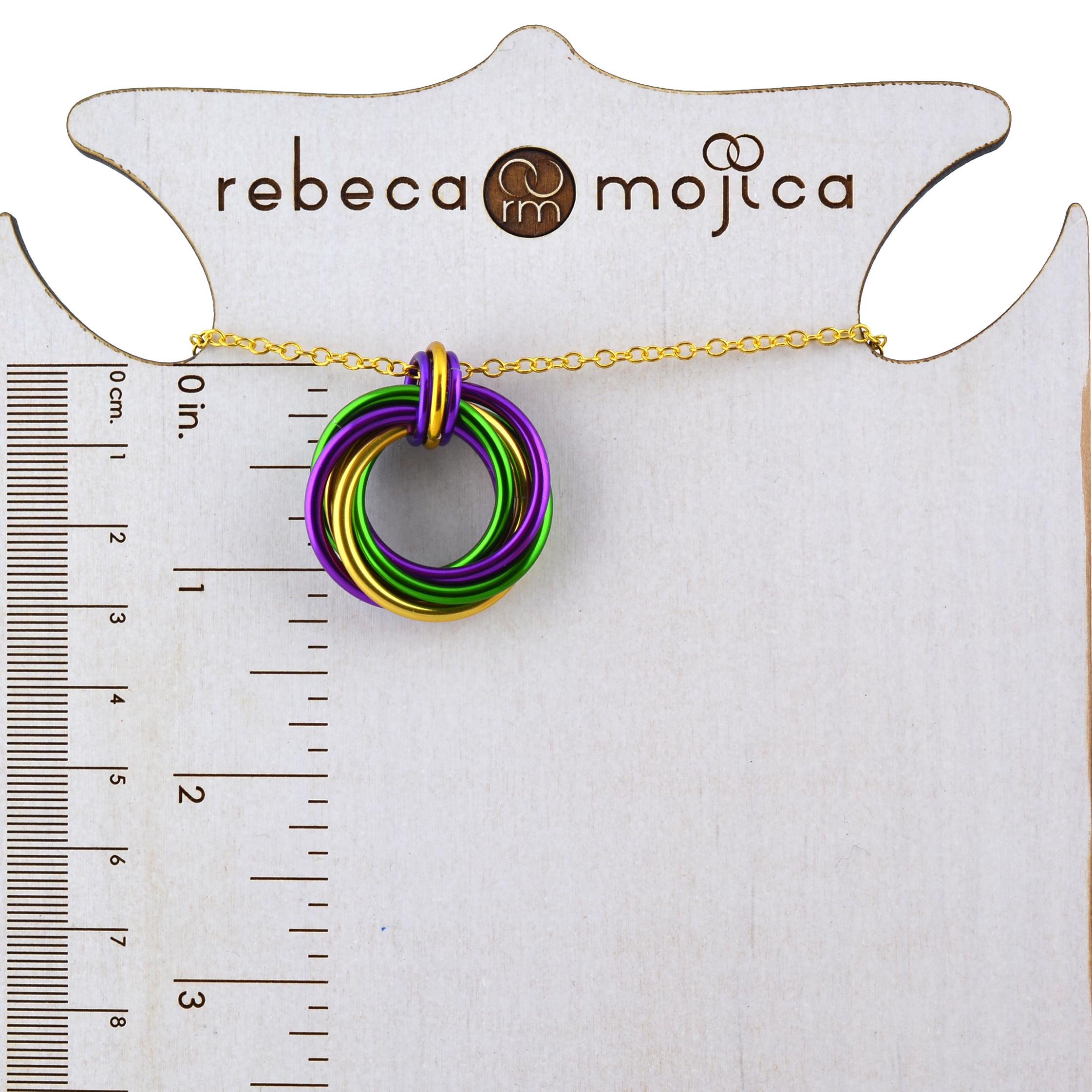 Mardi Gras Swirl Chainmaille Pendant - Colorful Aluminum Vortex ...