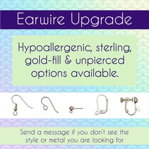 Earwire Upgrade - sterling silver, gold-fill, hypoallergenic niobium/titanium or to a screwback or clip - for ONE pair (1 set of 2 earrings)