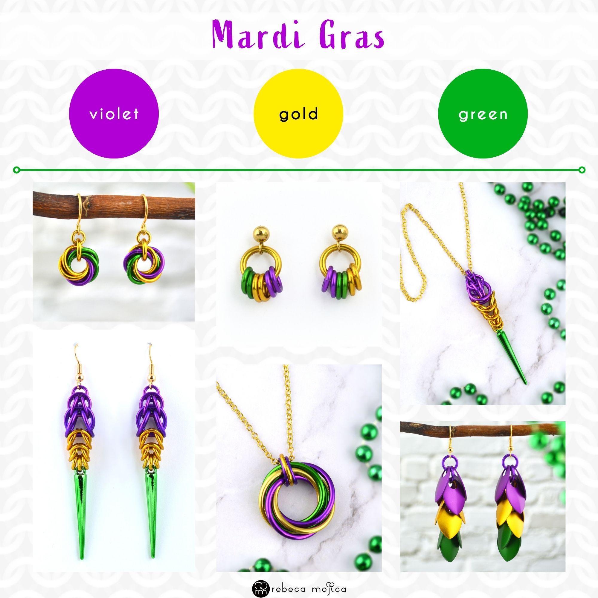 Mardi Gras Swirl Chainmaille Pendant - Colorful Aluminum Vortex ...