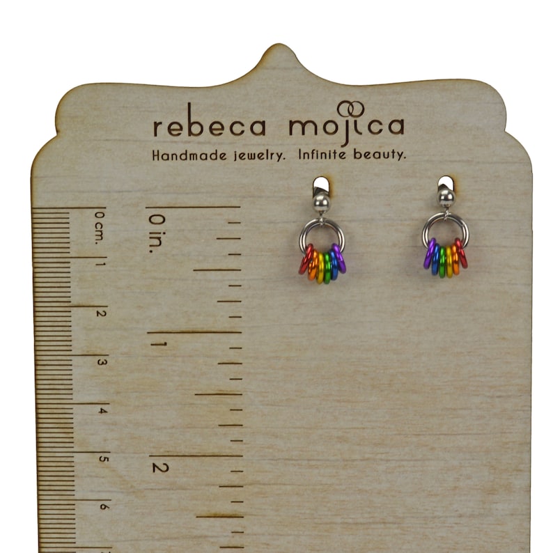 Customizable Mismatch Pride Stud Earrings - Ace, Bi, Pan, Poly, Trans, Demi, LGBTQ Rainbow & 50+ Microlabel Flags - Tiny Steel Post Earrings image 9
