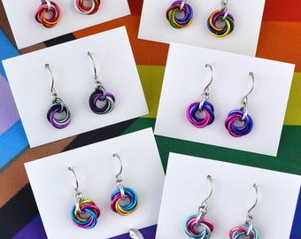 Pride Mini Knot Earrings - Choose Your Flag - Agender, Ace, Bi, Intersex, Non-Binary, Pan, Trans, & LGBTQ Rainbow