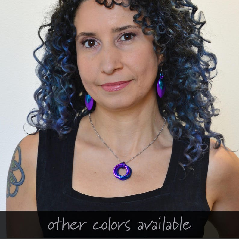 Mardi Gras Swirl Chainmaille Pendant - Colorful Aluminum Vortex ...